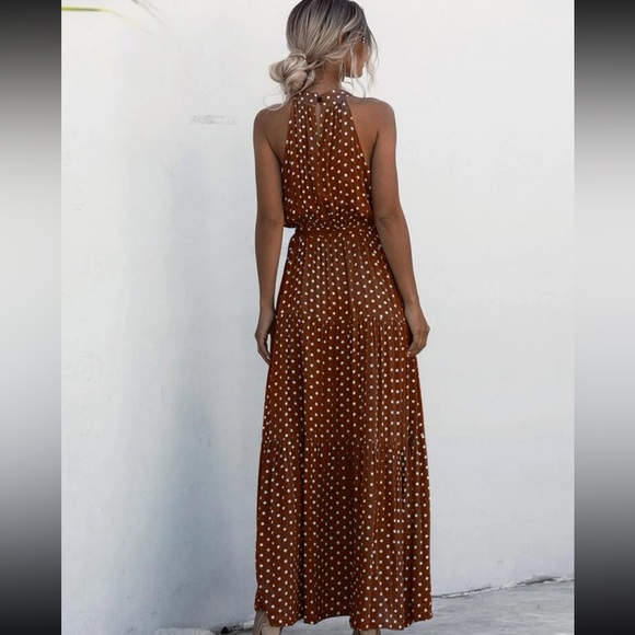 Boho gypsy dot halter maxi dress - Picture 5 of 10
